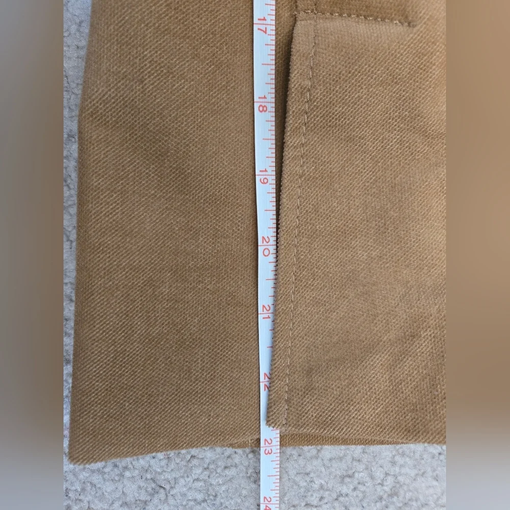 BANANA REPUBLIC Fitted Cotton Tan Blazer With Gold Buttons And Elbow Patches.4P - Picture 14 of 16